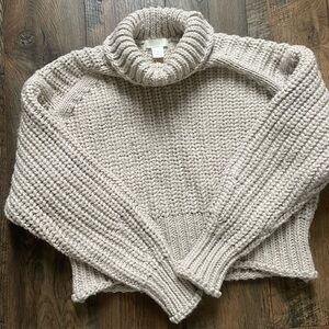 Cozy Cream Cropped Turtleneck Sweater
